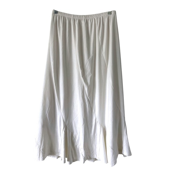 Urban Coco Dresses & Skirts - Urban Coco Panelled Midi Skirt Women S Ivory Elastic Waist Flowy Flare